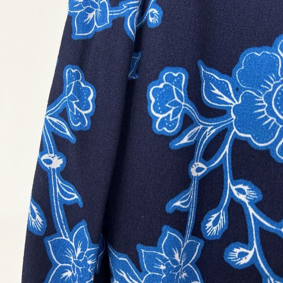 Draper James Blue Geranium Floral Tie Sleeve Dress Sz 4 Classic Rodeo Wedding - Picture 9 of 12